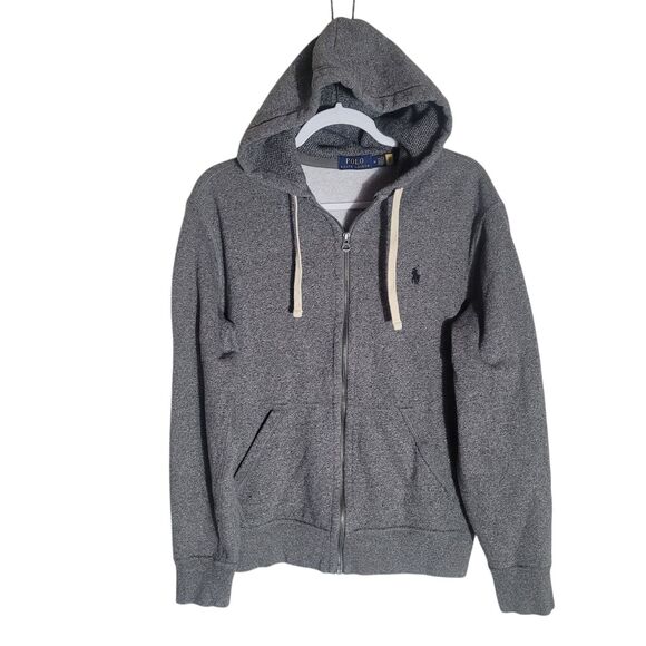 Polo Ralph Lauren Heavy Full Zip Hoodie Men's Size Medium Heather Gray Casual - Picture 1 of 12